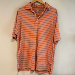 Turtleson orange striped golf polo